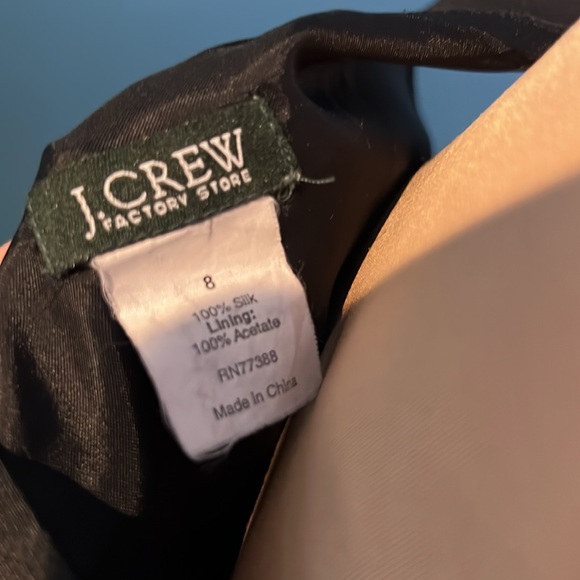 J. Crew Black Satin & Silk Fit N Flare Dress 8 - Picture 3 of 4